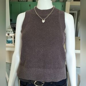 525 America Sparkly Mocha High Crewneck Sweater Tank - Small - NWT